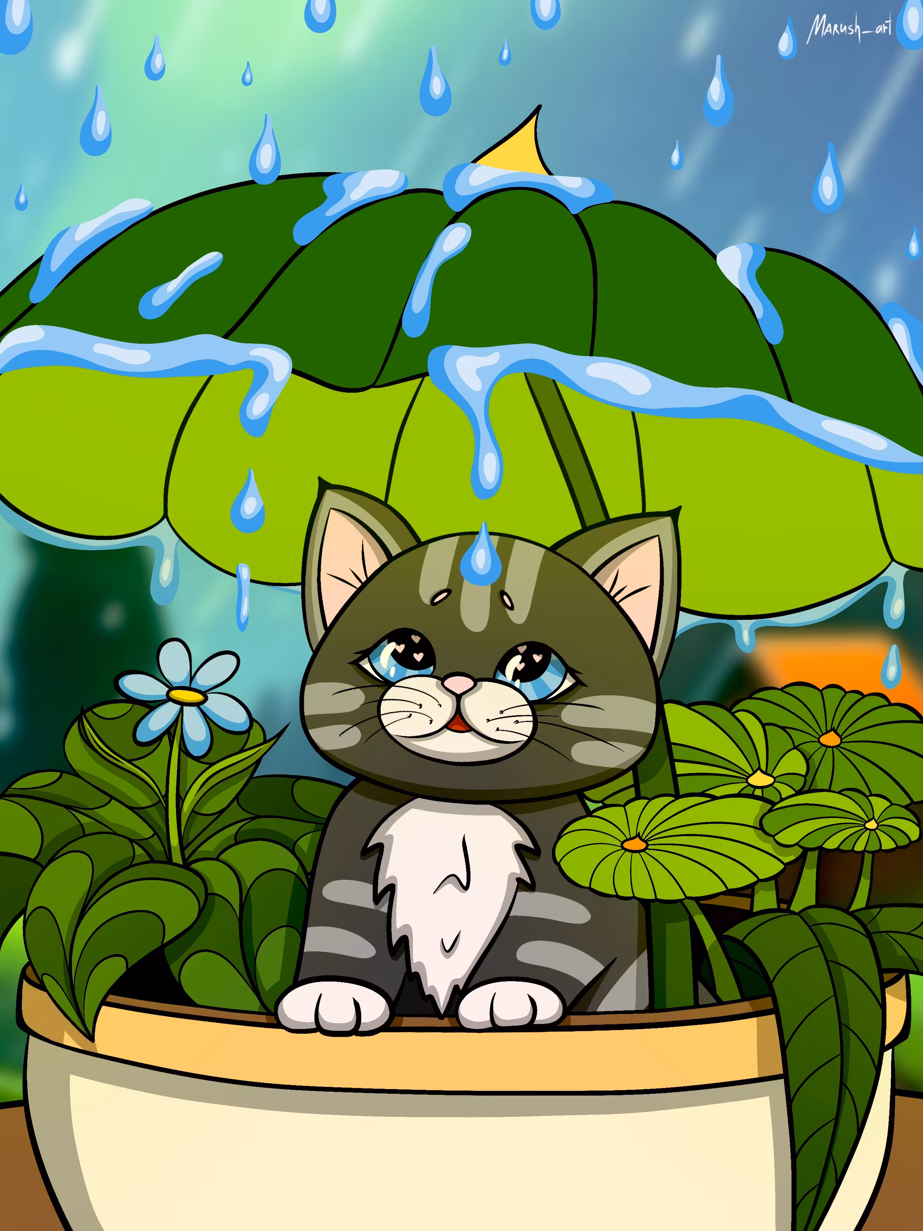 I'll shelter you from rain and storms