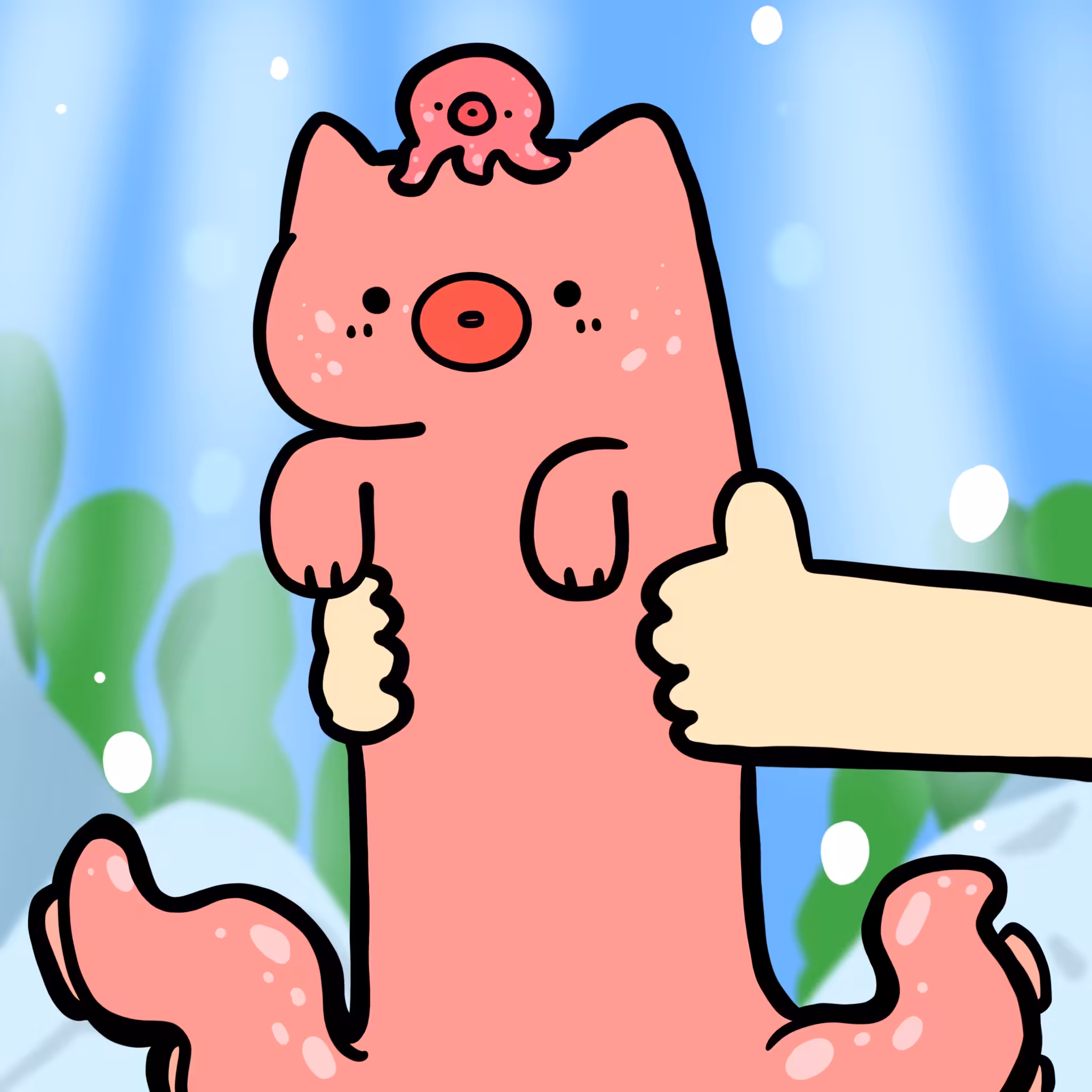 Long Long octopus Cat #0177