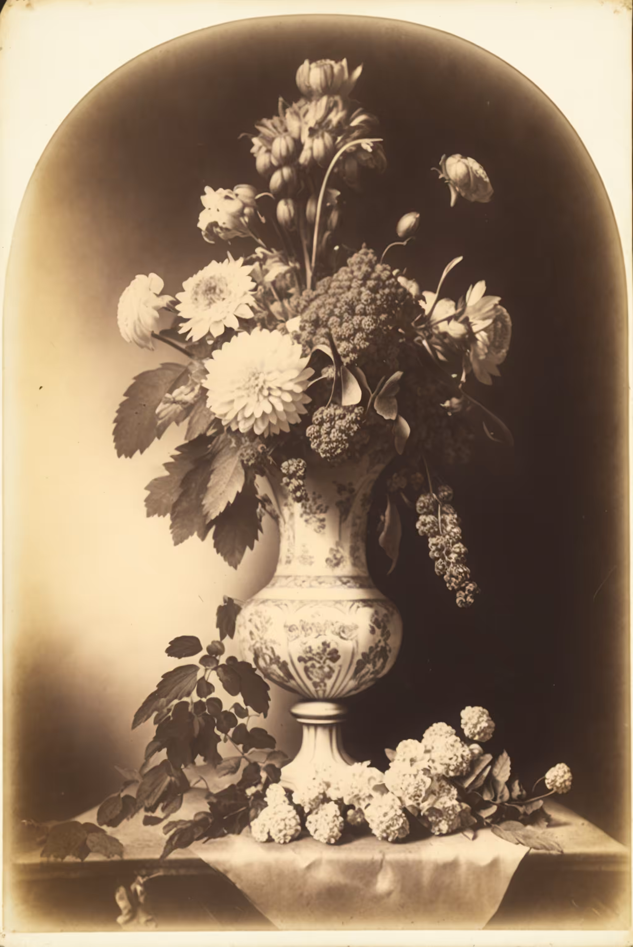 Flora Arrangement, Calotype, Salted Paper Print (mounted on card), 1861