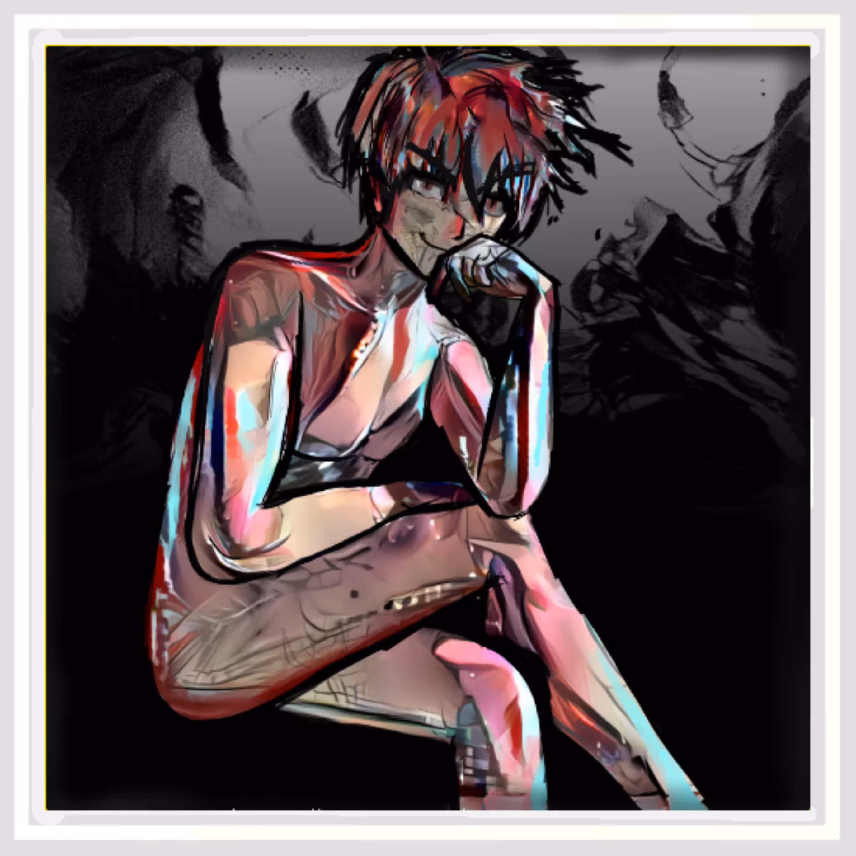 Demon Boy: Alexander. White Frame
