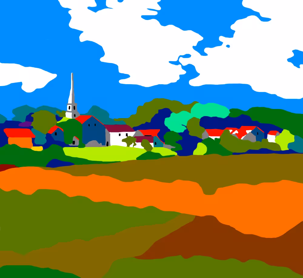 "Vue du village d'Angely le Blot"
