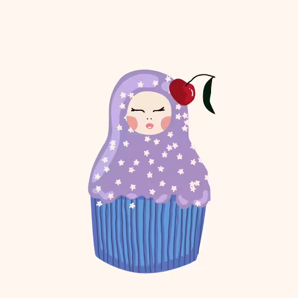 Cute Matryoshka Doll Cupcake Series #8