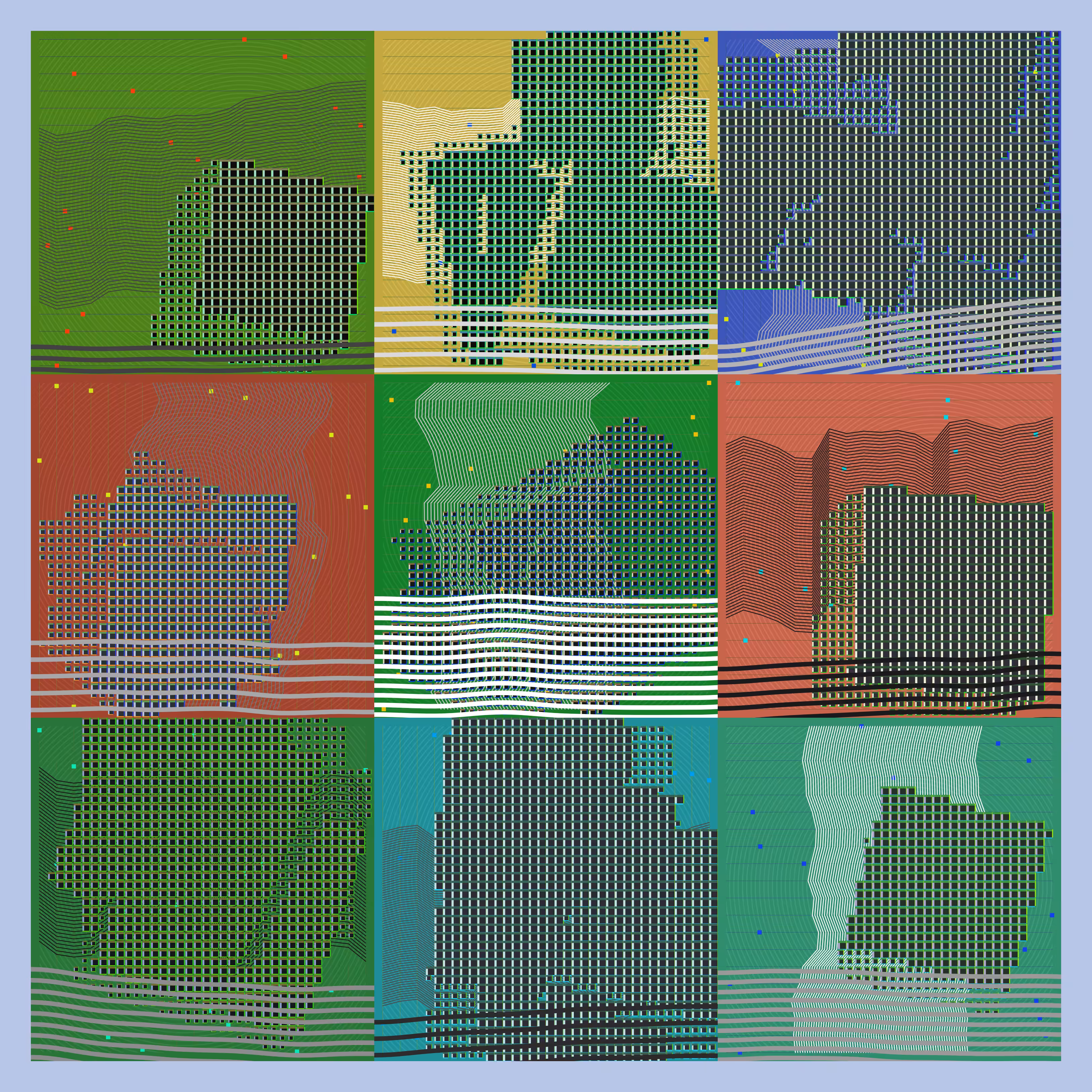 Rodeo posts: Pixel Cluster [9 canvases]