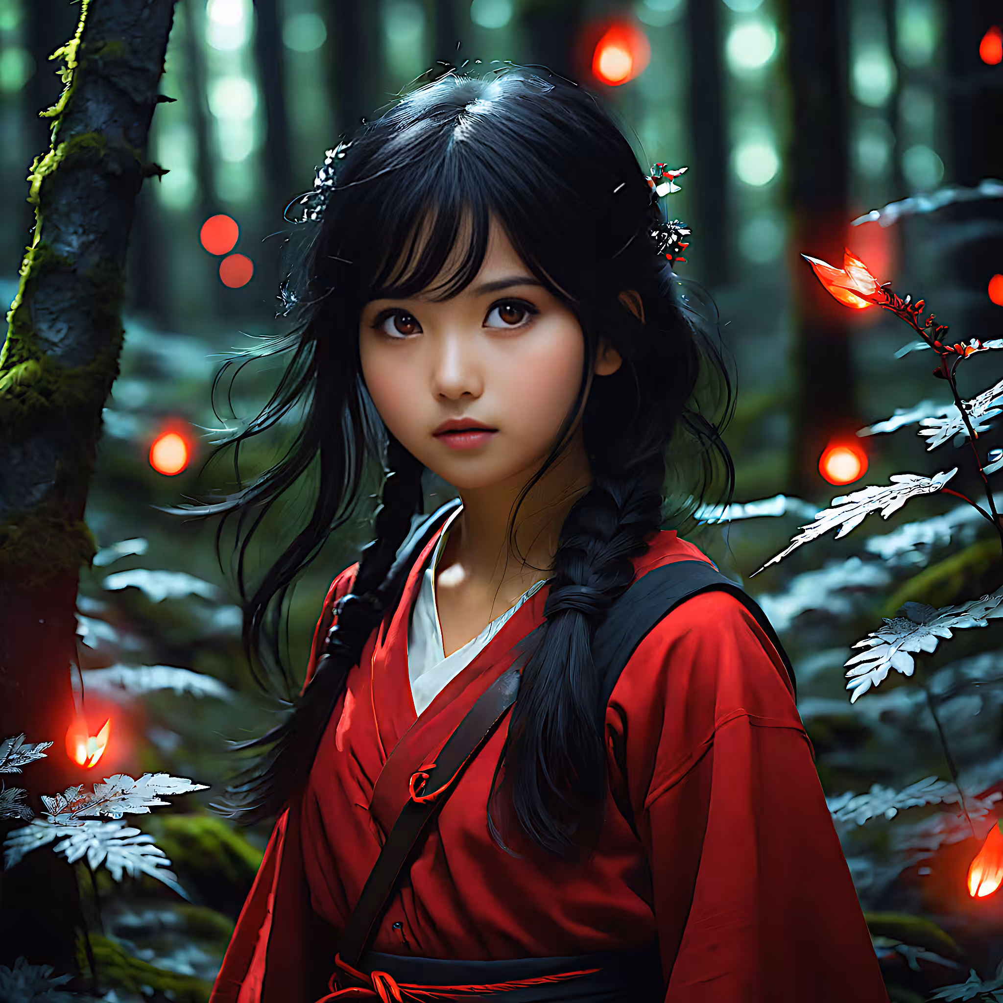 "Enchanting Forest Melody: A Moment of Wonder and Beauty in Nature"