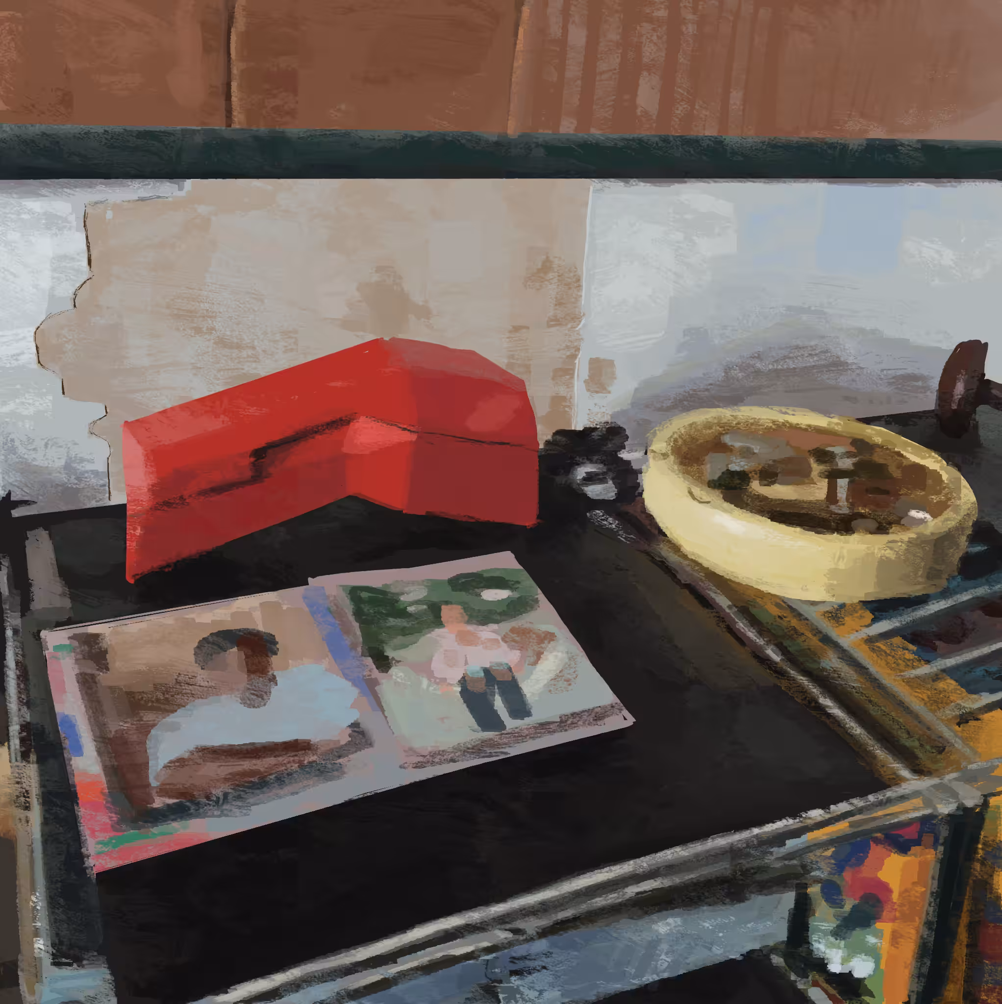 Real life study 2- Old photo and a crack in the wall