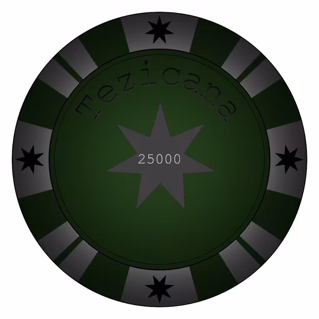 Tezicana Casino Chip: Dark Green Tezicana Casino Chip - 25000