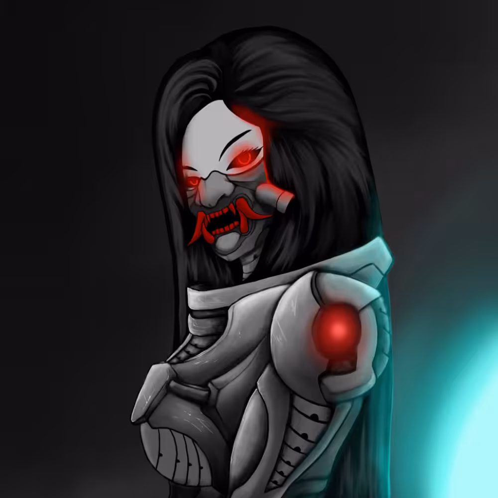 Oni mask samurai girl