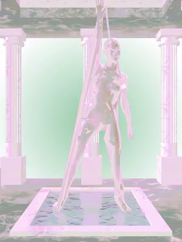 HeavenComputer: The Jazzy Glitter Bluish Gold Woman #7284