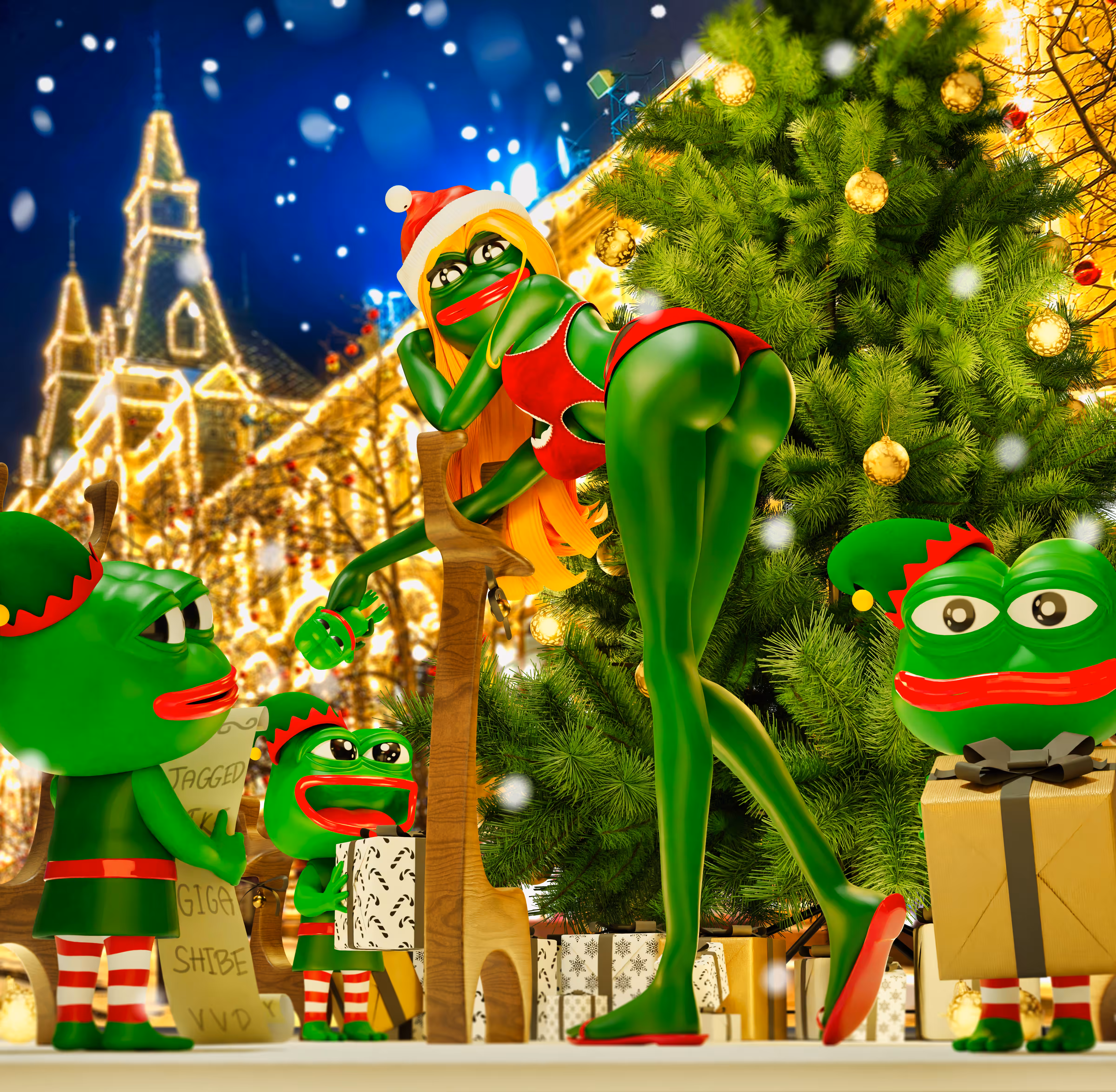 ❤️Pepe Girl 🐸 The Hottest Santa in Town ❤️