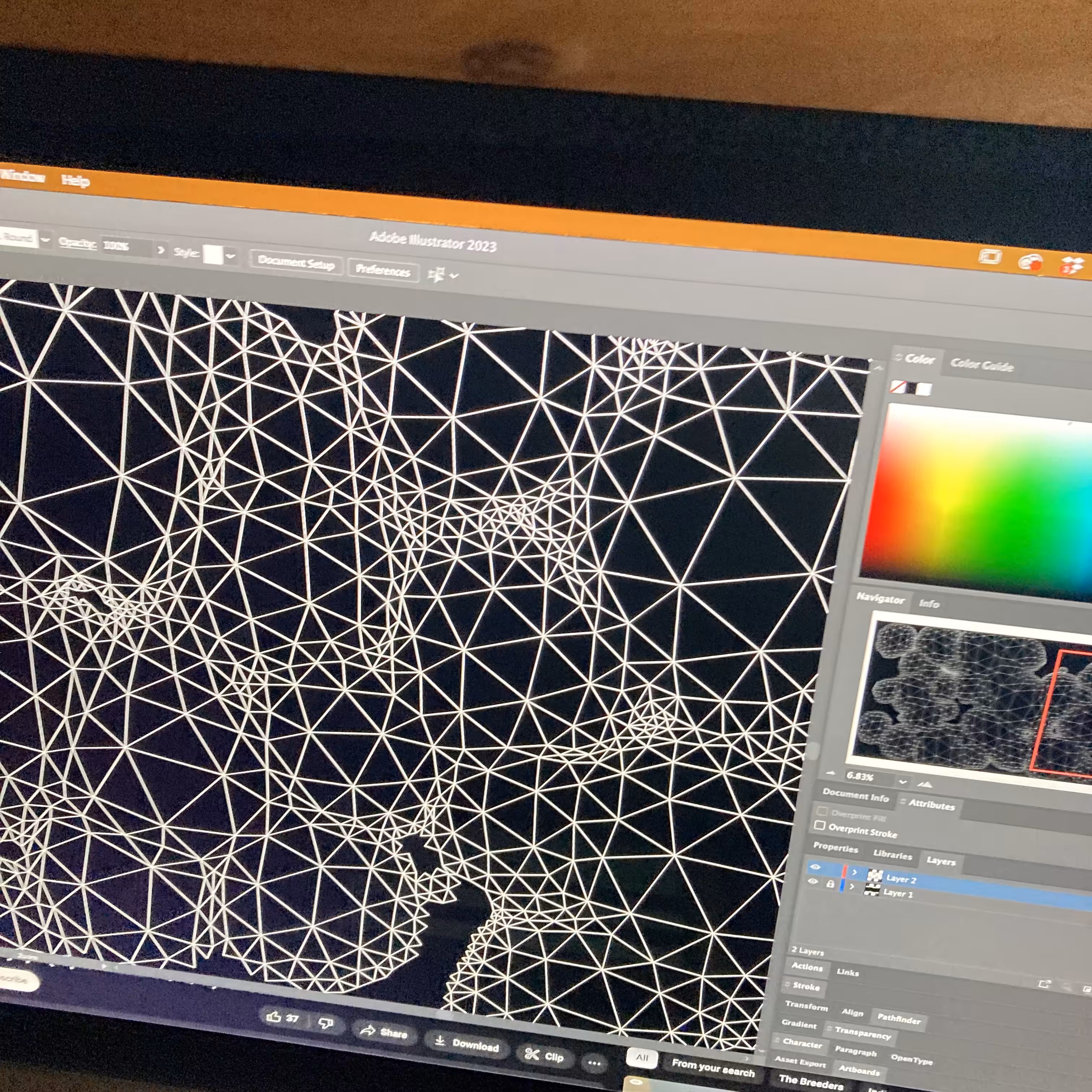 vector drawing in progress action shot