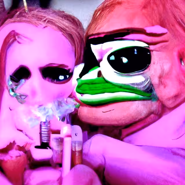 Rare Pepe and Barbie smoking meth