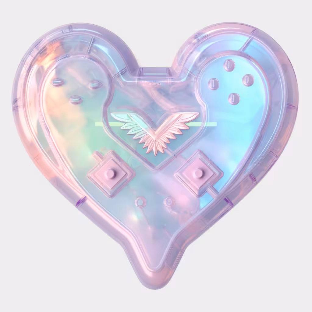 cybertwee˚⊹ rainbow ♡ heart gaming controller