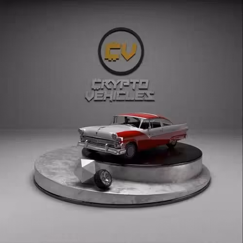 FORD CROWN VİCTORİA RED 1955