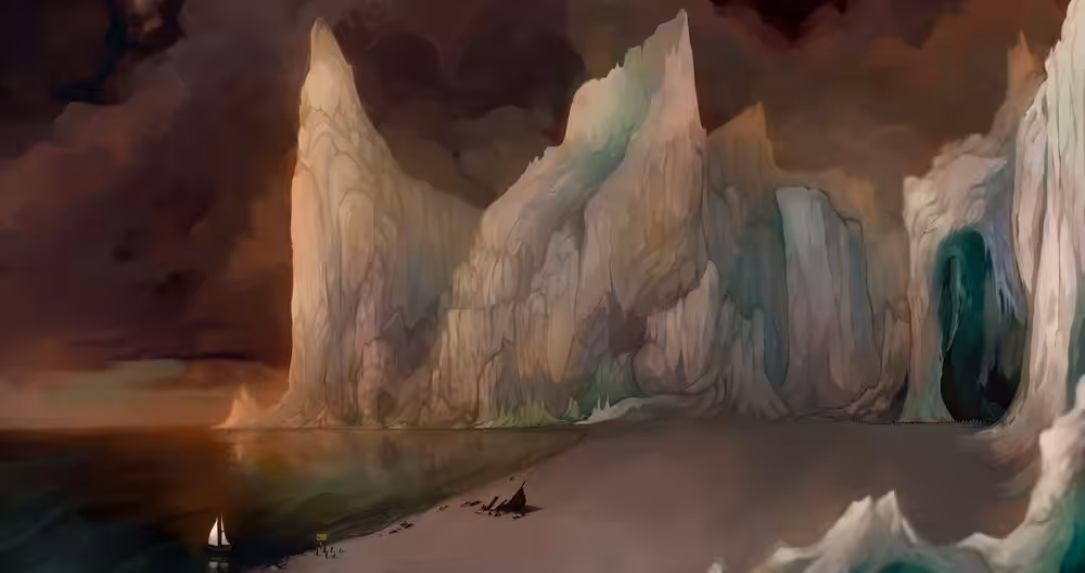 Ice Monuments of the Lonely Shore