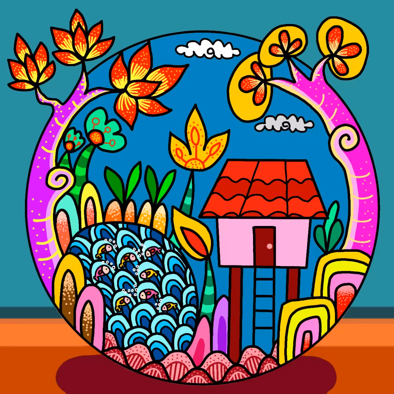 Imaginative lifestyle to lines and colorful.#32