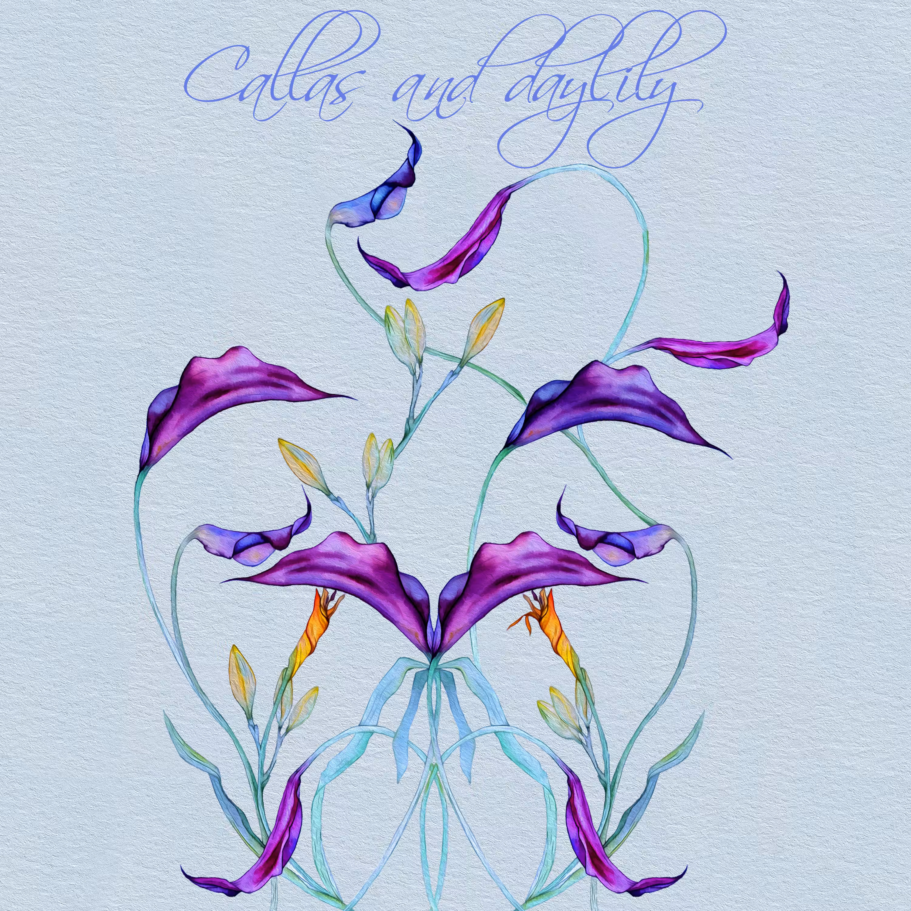 Callas and daylily (watercolor)