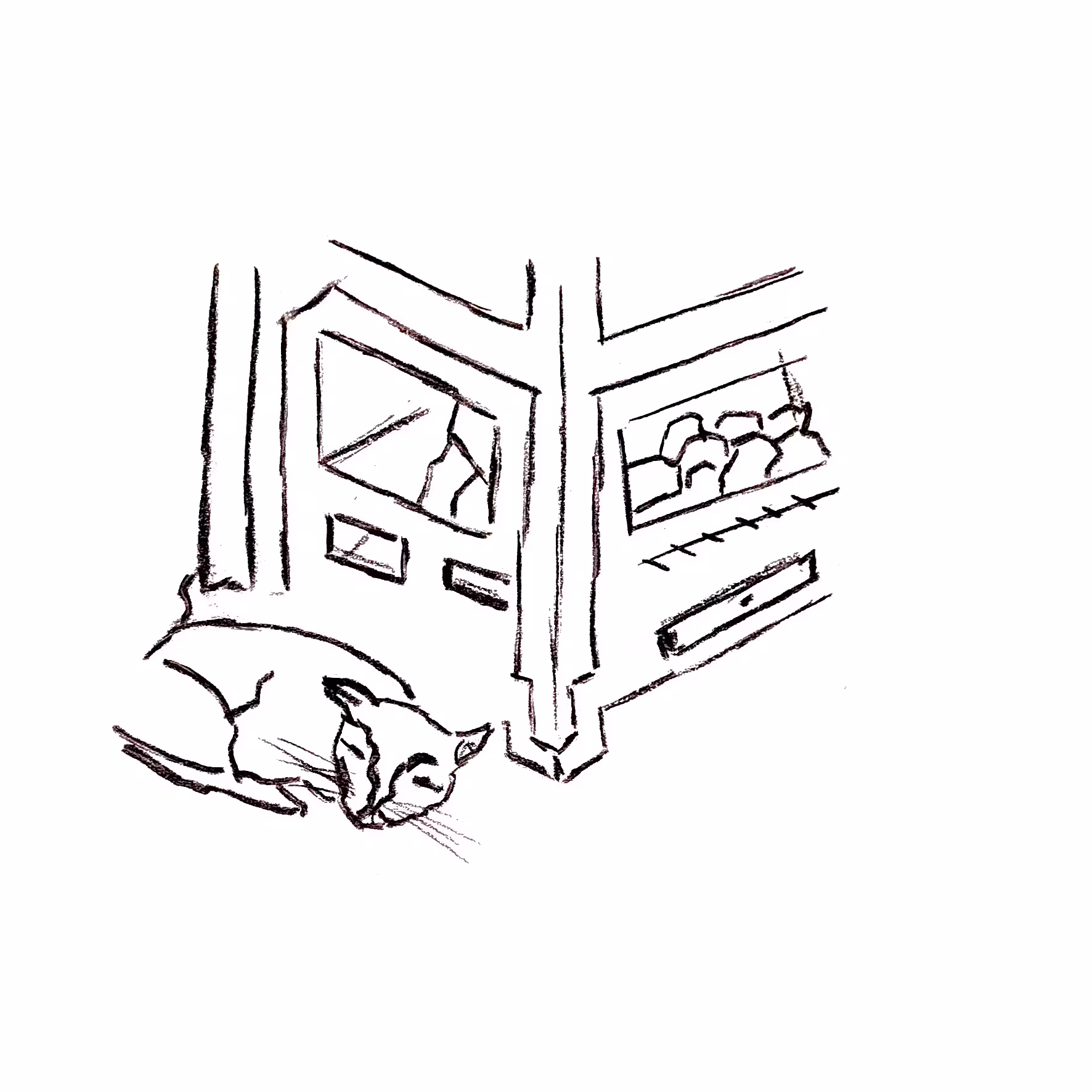 un gato durmiendo junto a una estufa