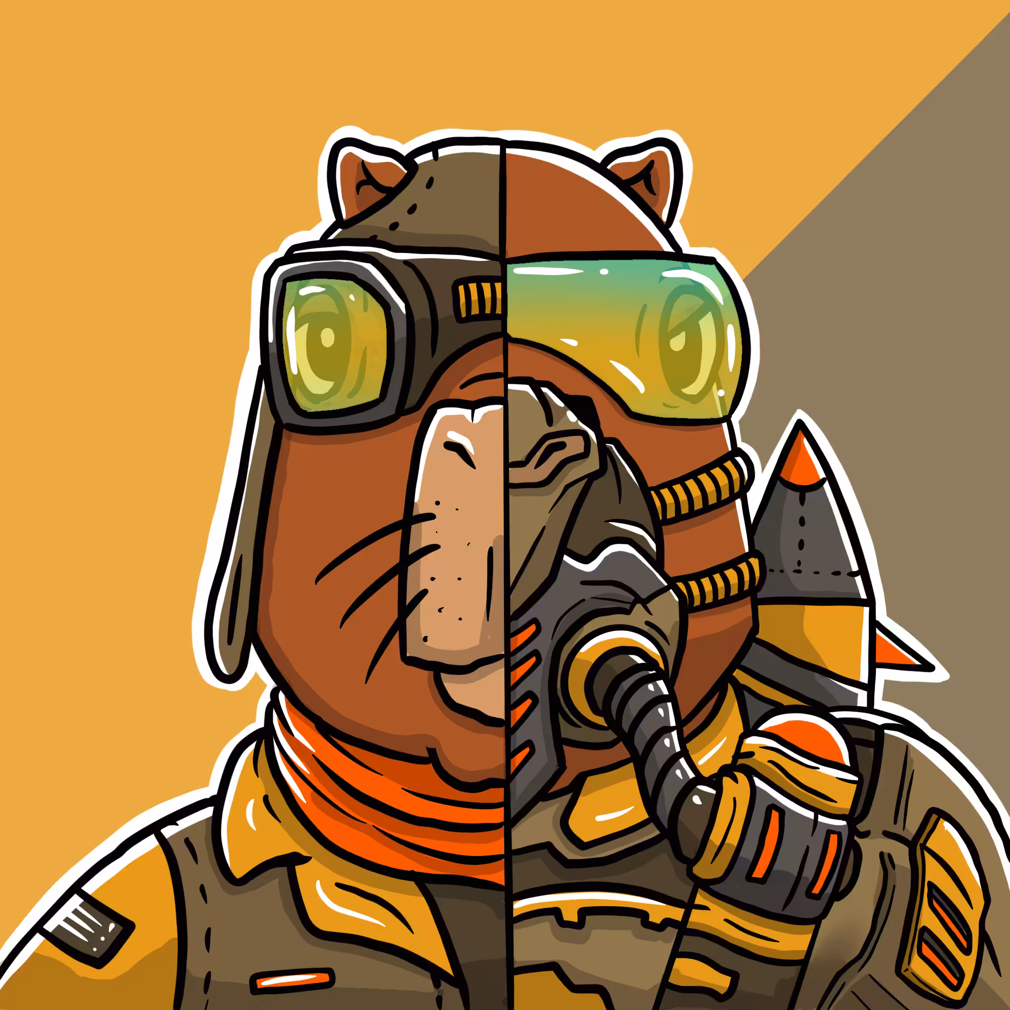 Mirror Zoo: Capybara / Fightinh Pilot  (Common)