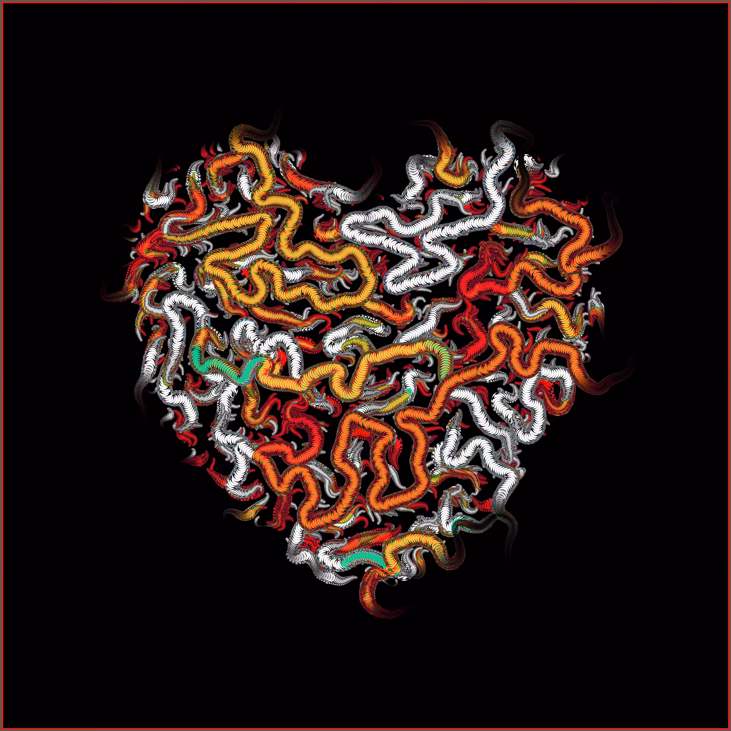 Heart Worm (Romantic) in Black