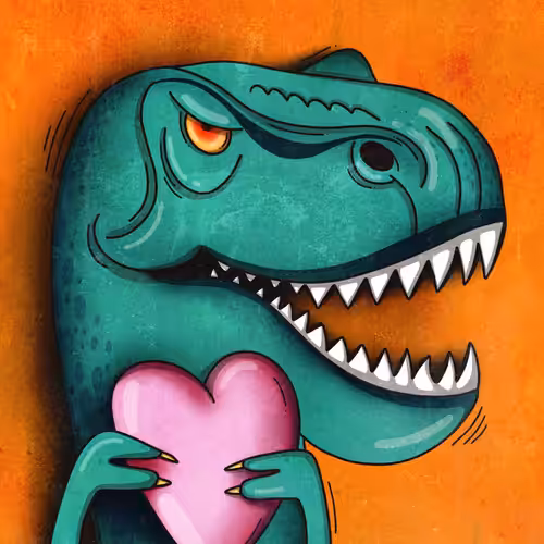 Dino with heart