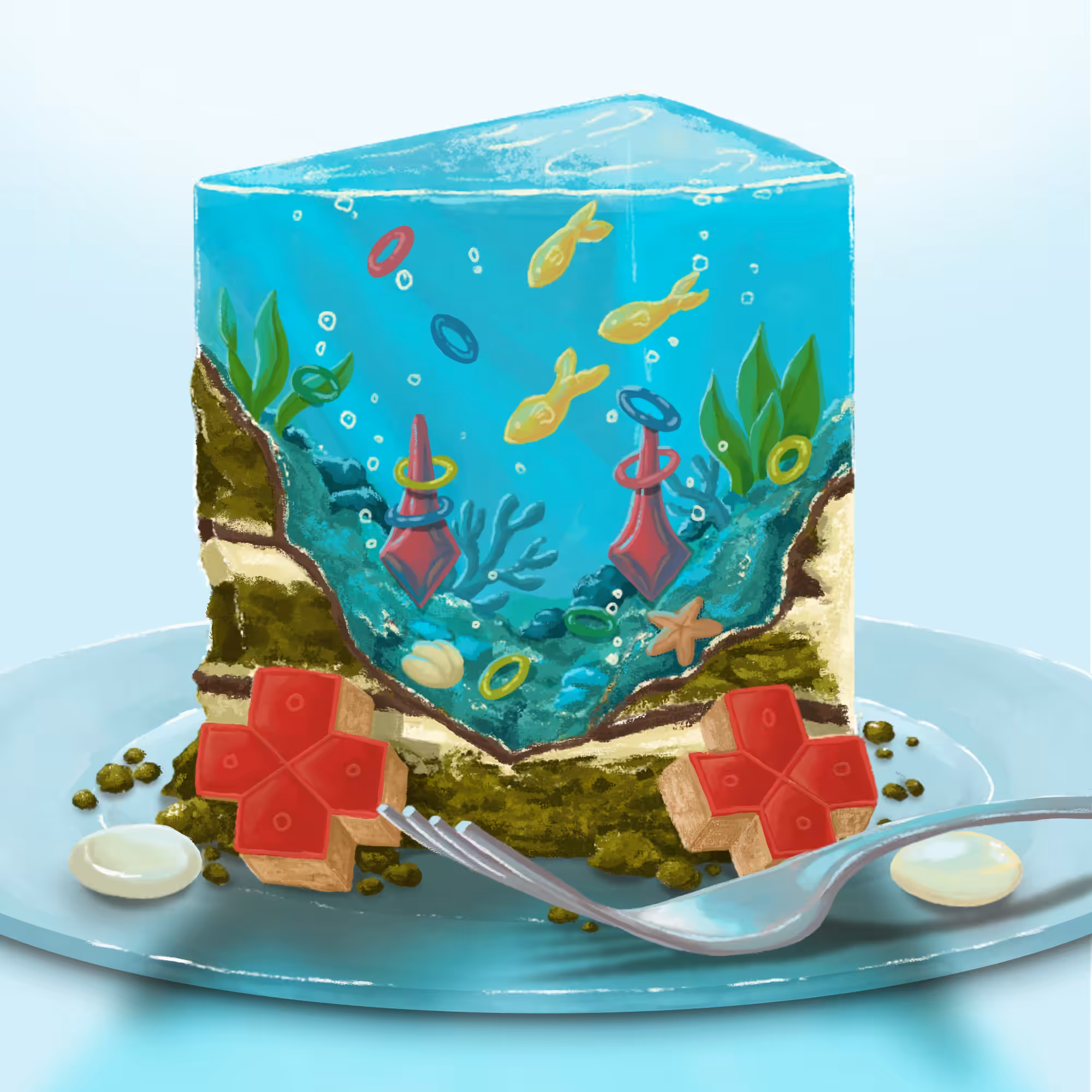 Aquatic Jelly Cake
