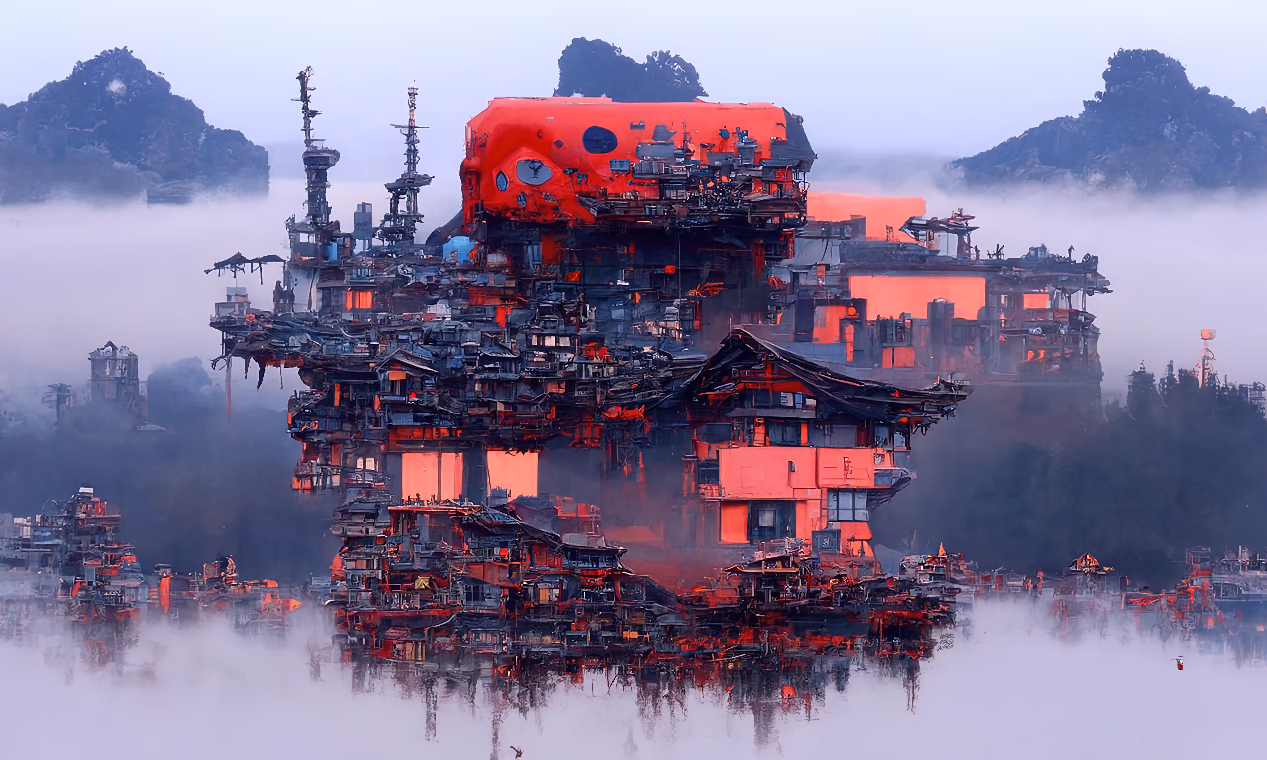 Diffused Arch: Floating Buildings 04