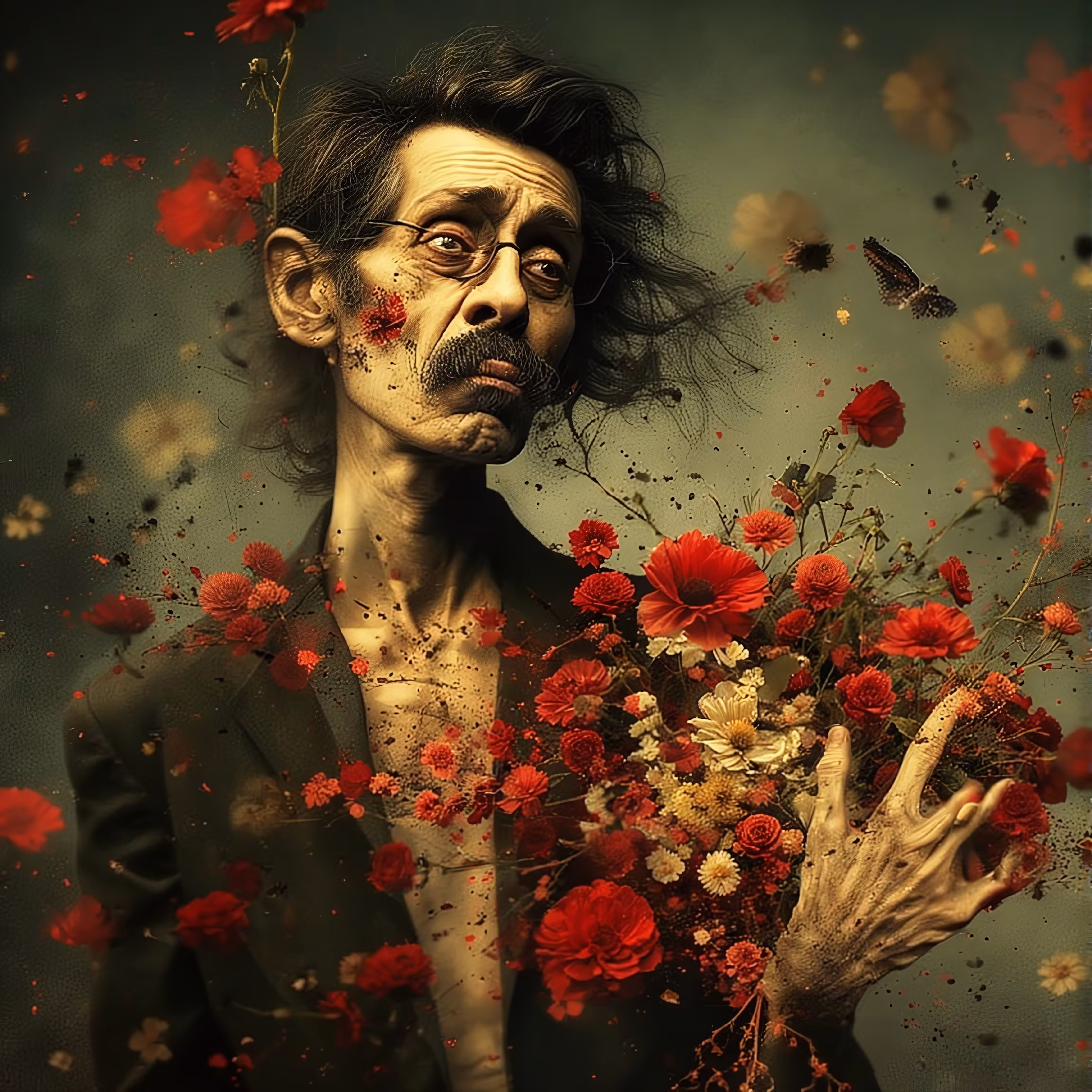 365 Brushstrokes of the Future: The Withered Bloom A Surreal Portrait