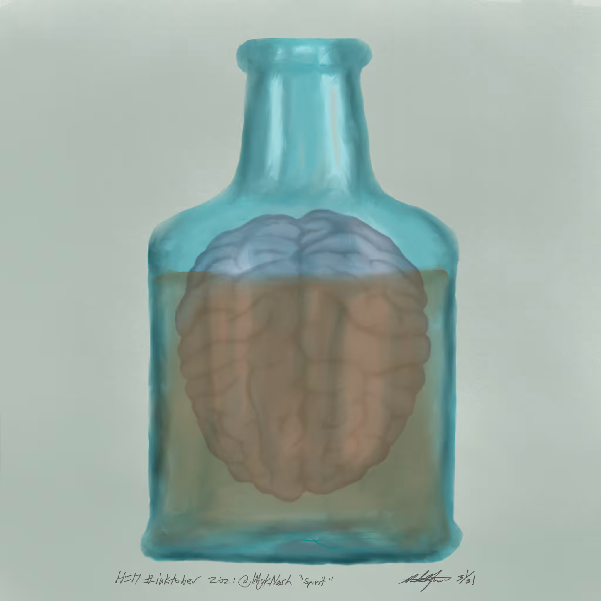 Wet Brain - #inktober2021day6 #inktober