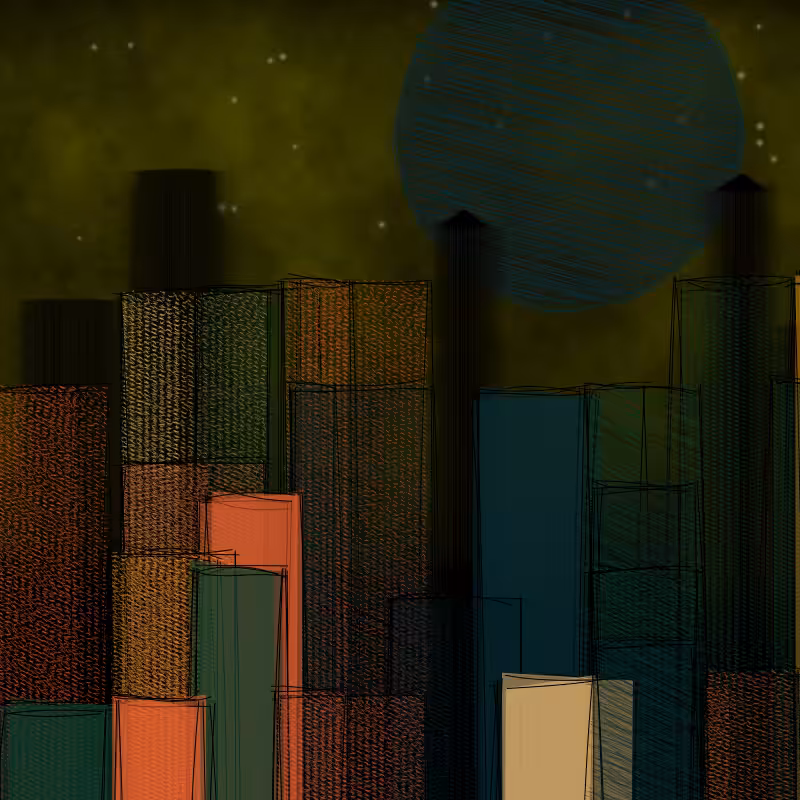 hastily-drawn cityscape sketch #22