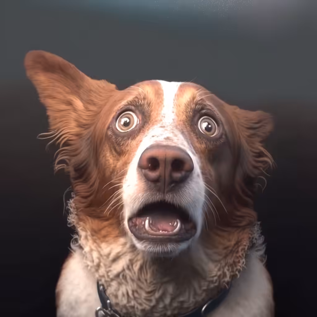 The dog is in shock