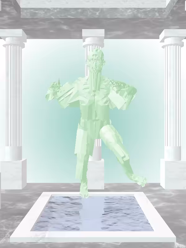 HeavenComputer: The Fragmented Treading Water Normie Green Woman #2148