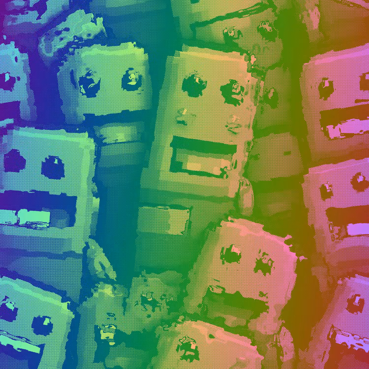 Happy colorful faces