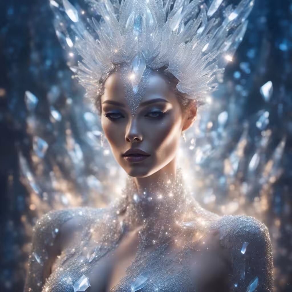 A woman made of crystal