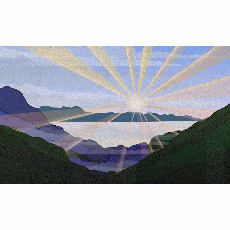 Sunrise over a Mountain Lake #64