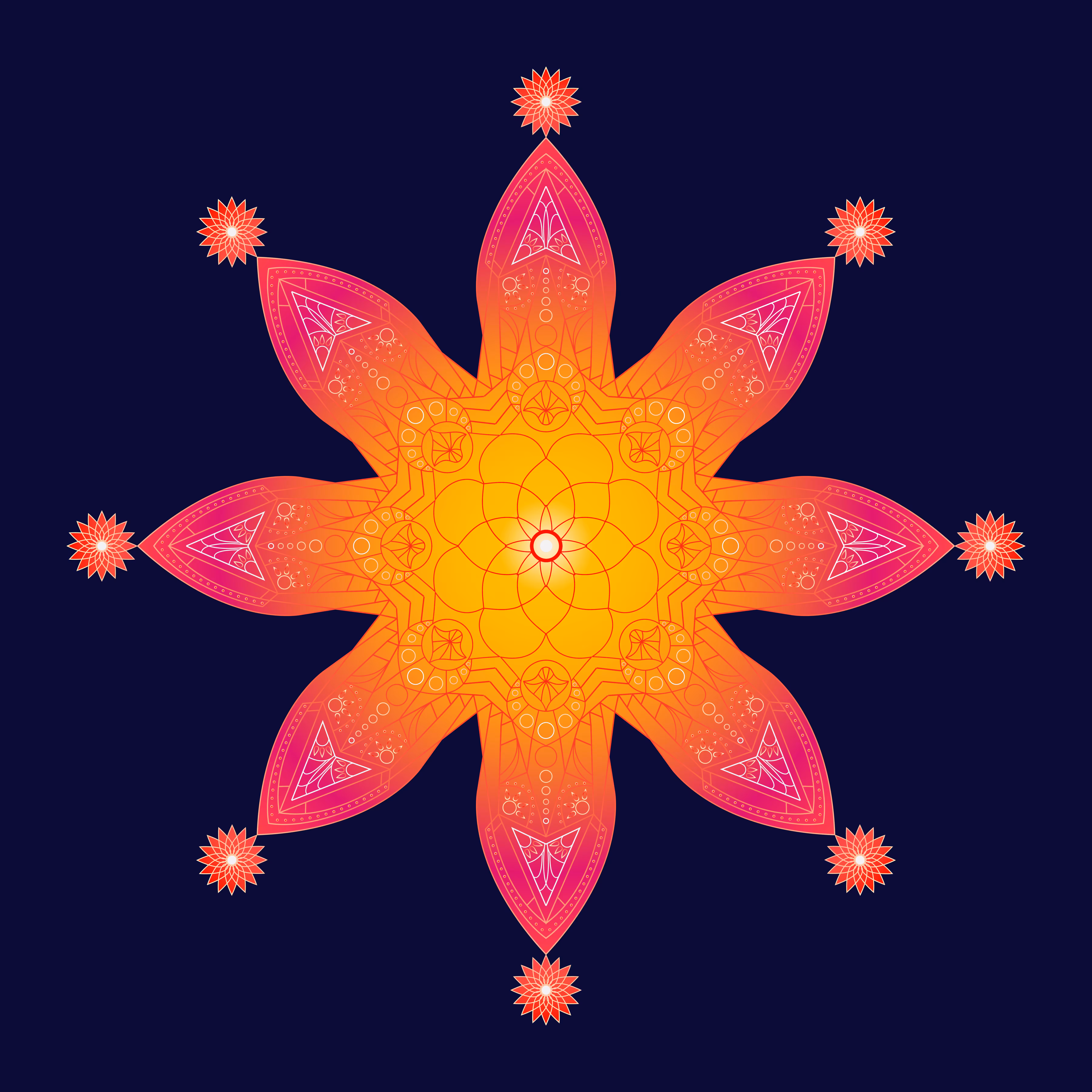 Mandala #1 - Gold Coral