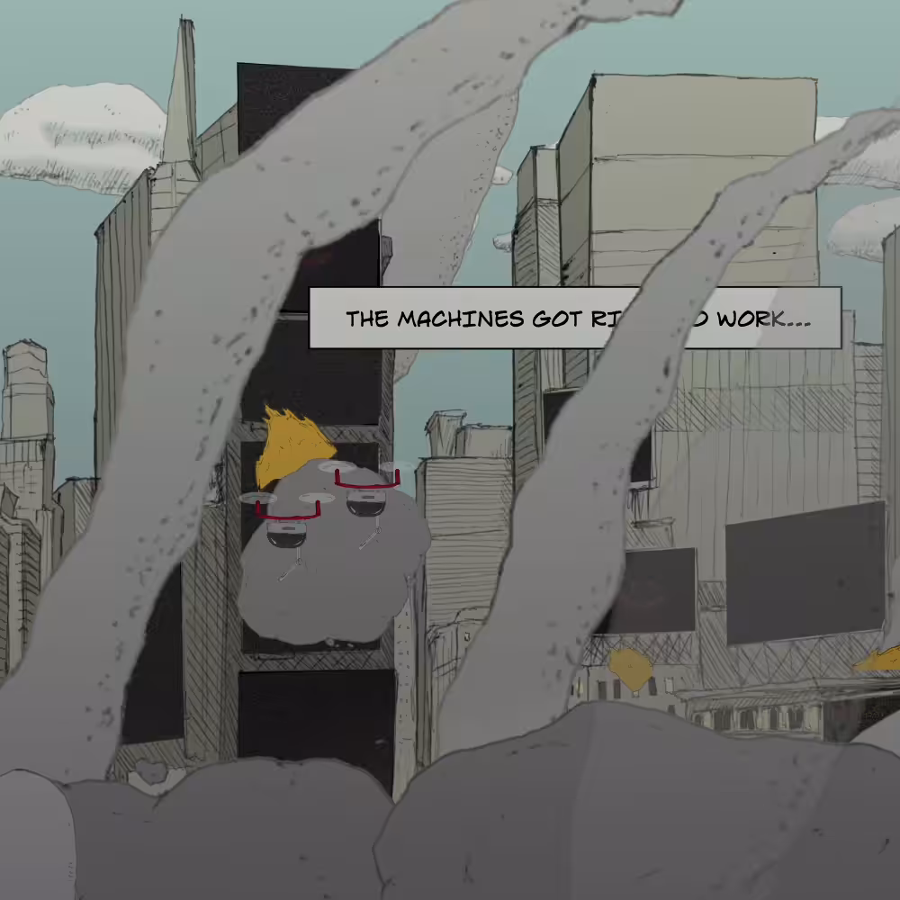 CITIZEN Issue #0 (A Brief History of the Near Future): Panel 56: Clearing debris 1