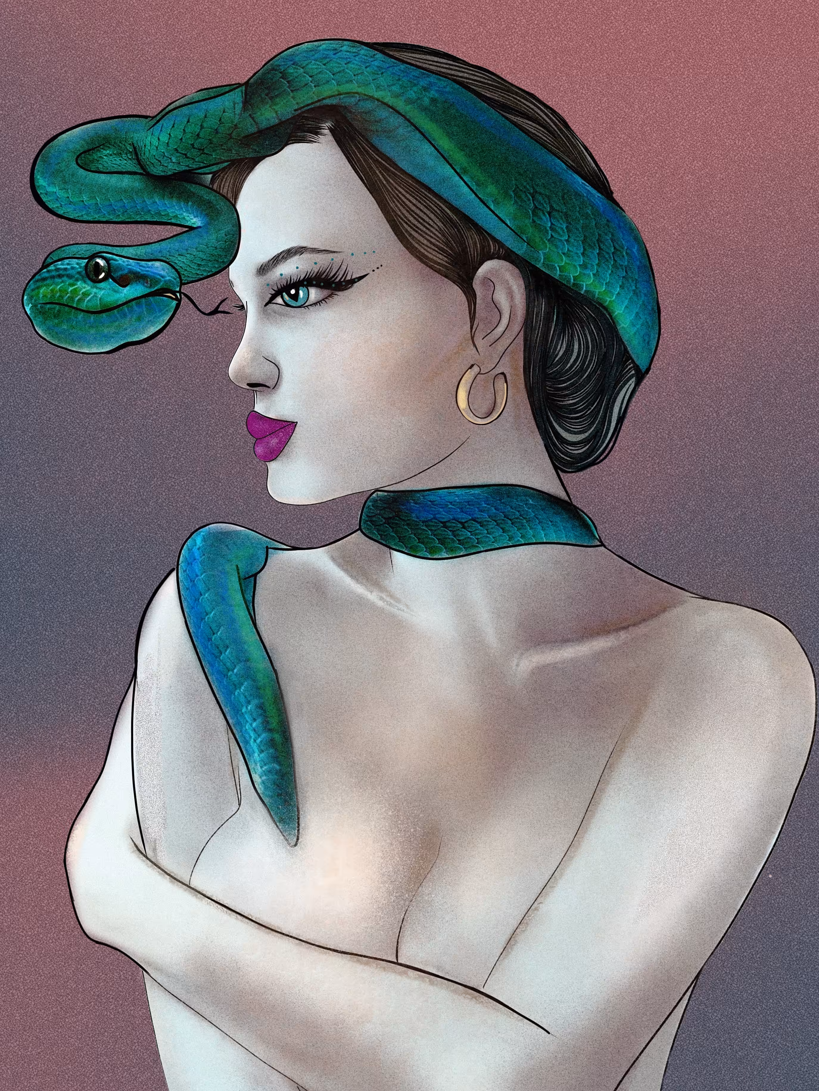 girl and snake