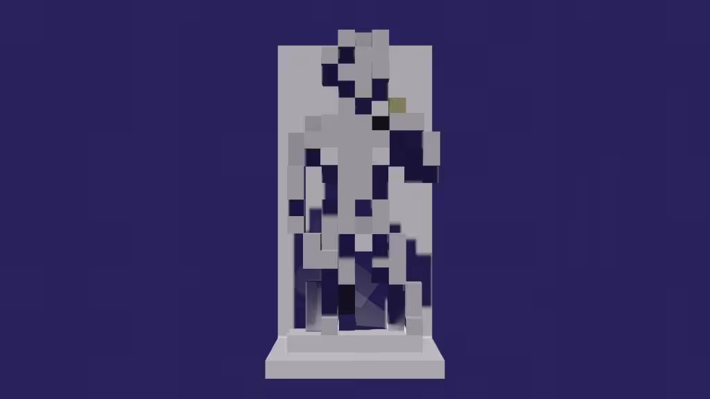 VOXELFINE #10: "David" by Michaelangelo 3D voxelart model (.glb)