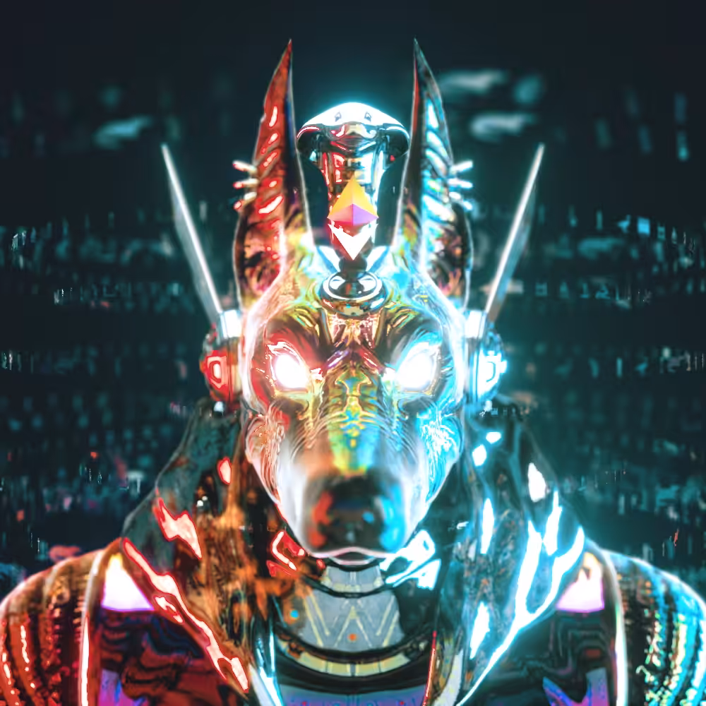 Digital Neonpunk CryptoGod - Anubis