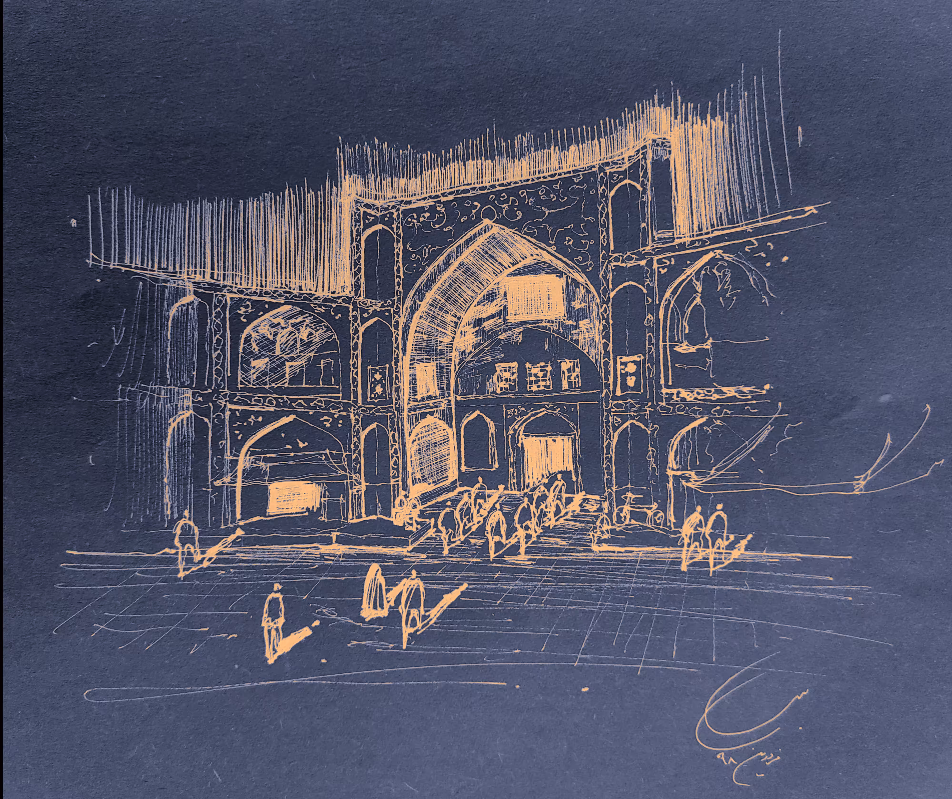 Qeysarie Gate in night 