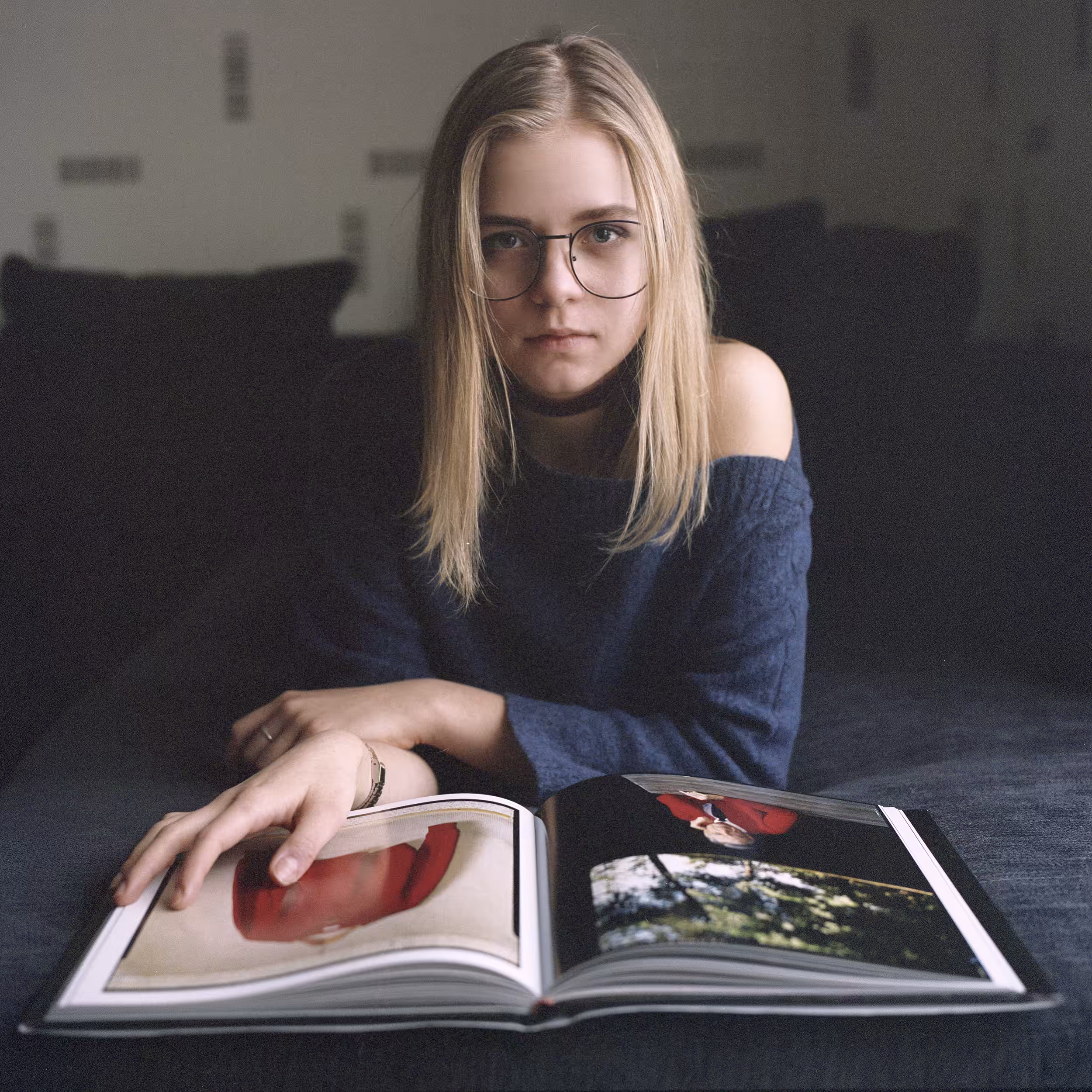 Anastasia with a photobook