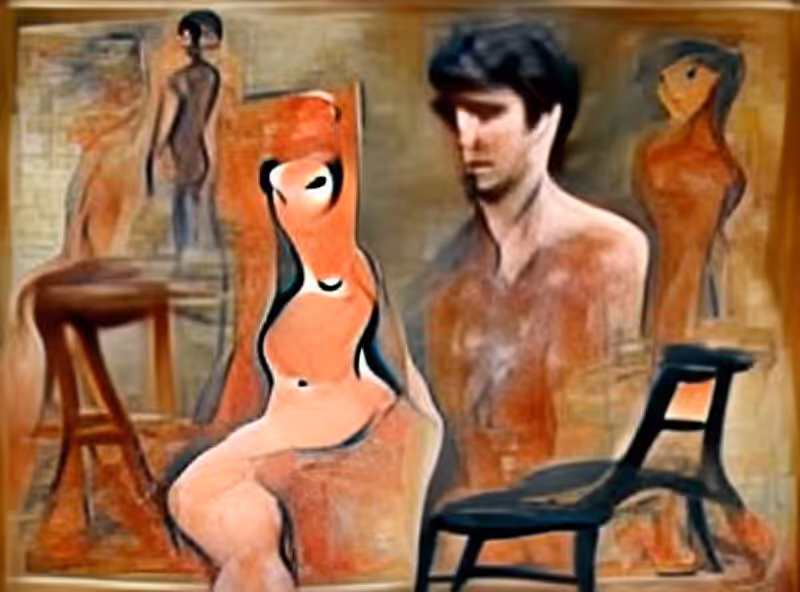 Abraham's First Works: Modigliani paints a nude lady on a chair
