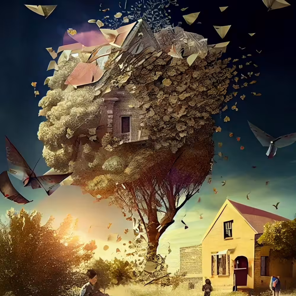 Happy tree 37 - paper pigeons