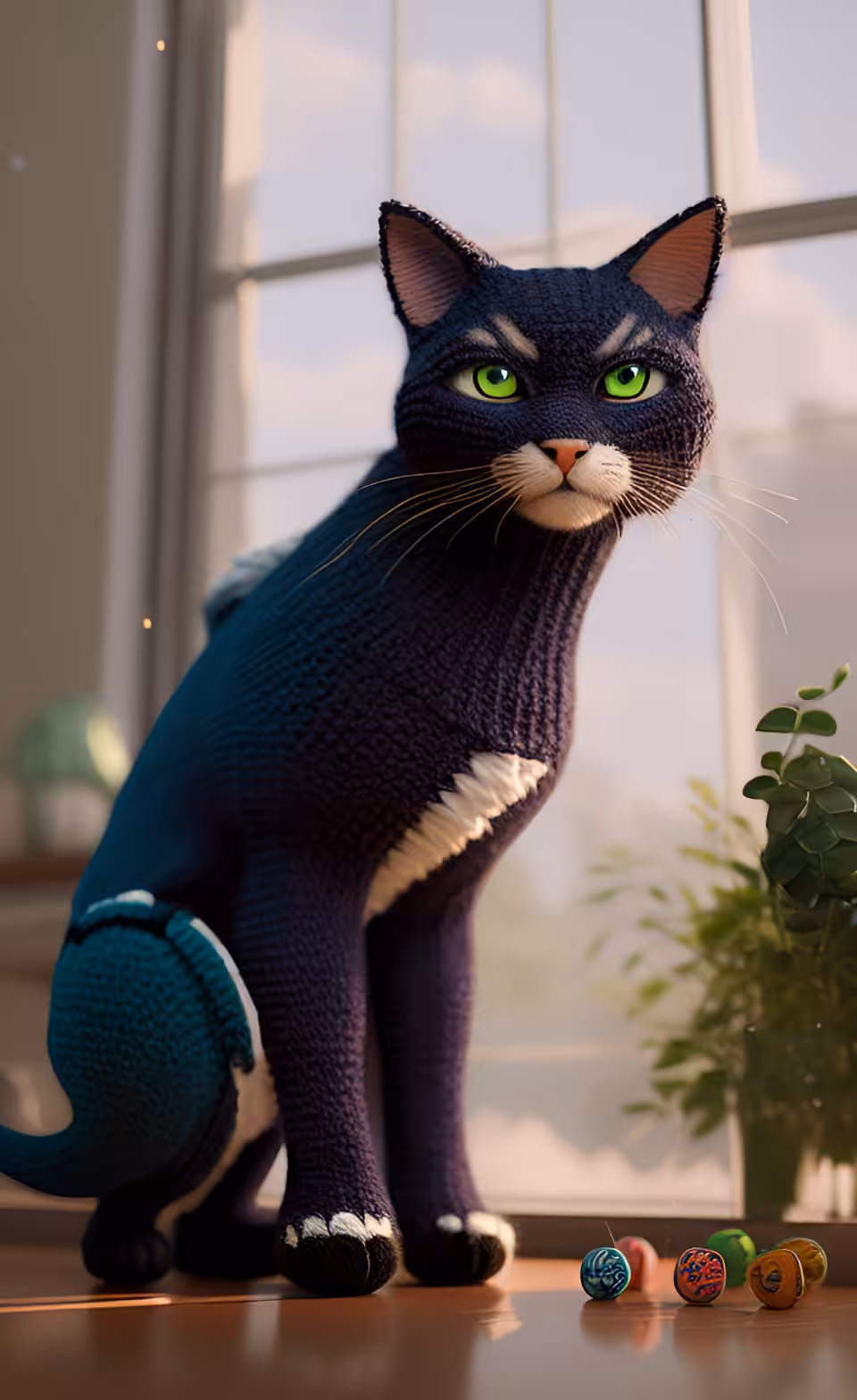 Knitted cat