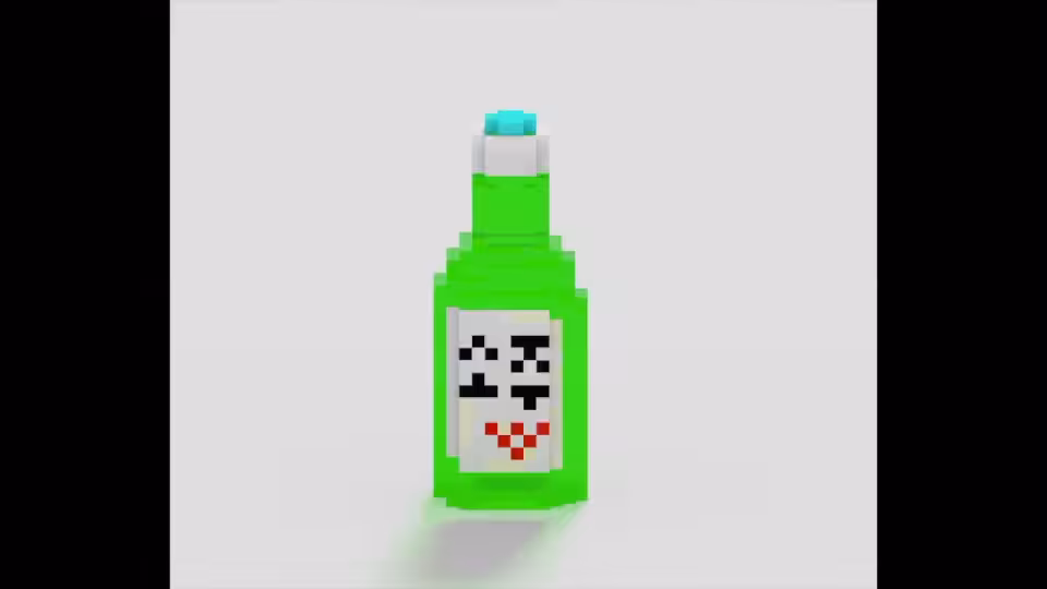 Voxel World: K-Food Series #01: Aniseu Soju 아니스 소주 - Soju with anise flavor, by The Chef (a.k.a @wasem_simon)