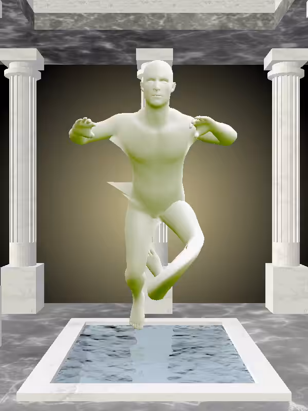 HeavenComputer: The Treading Water Matte Green Man #4859