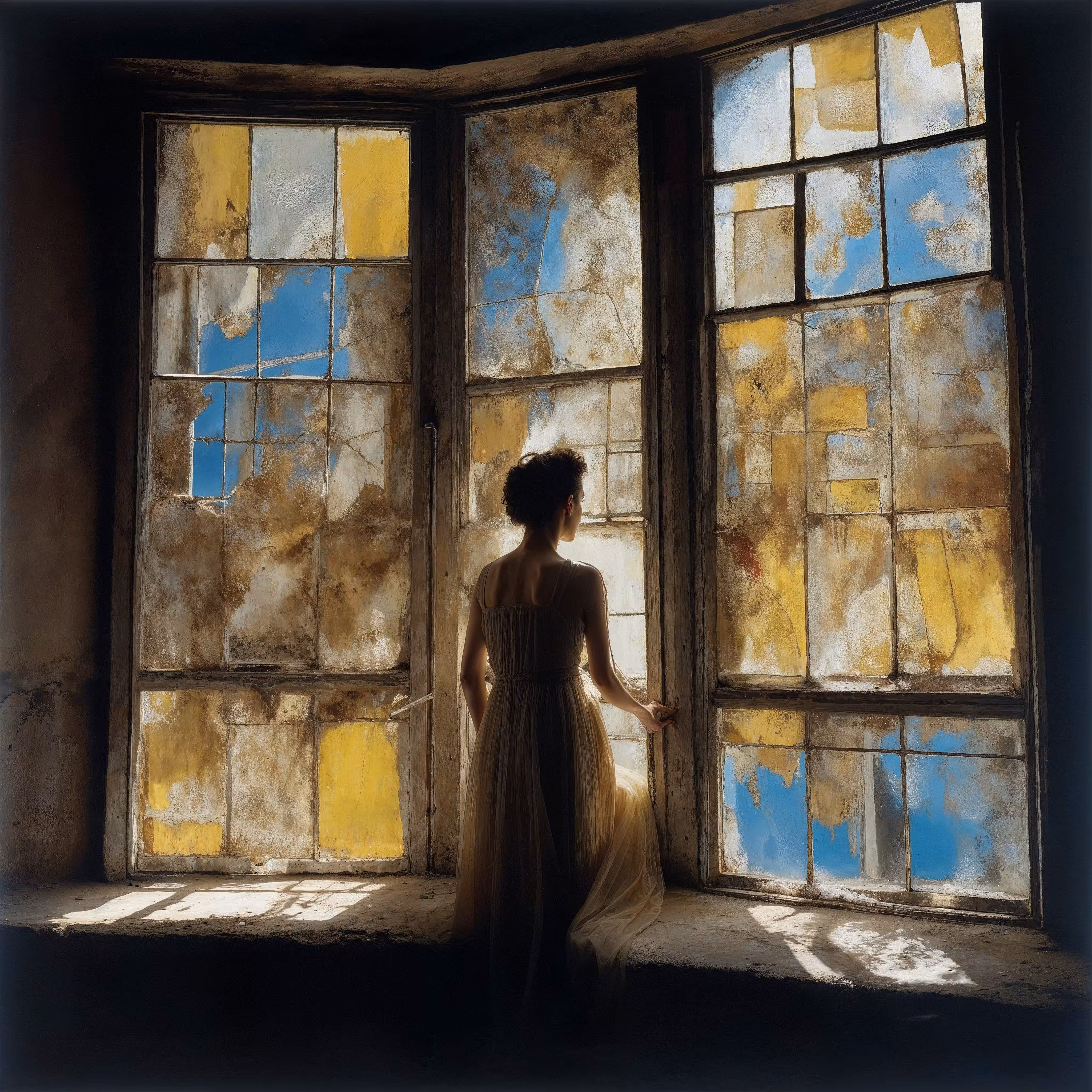 where the windows are breathing in the light