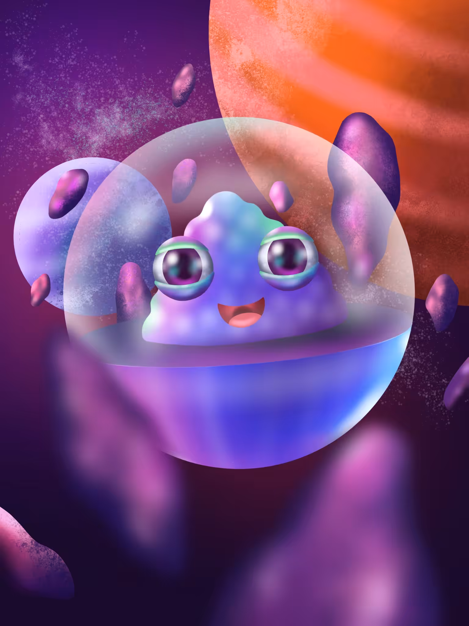 Alien baby in space
