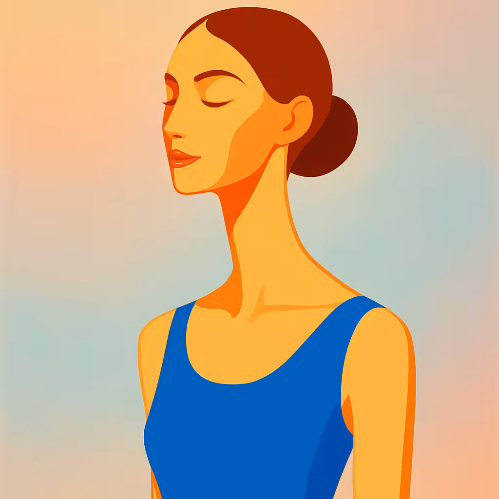 Stylized Portrait of a Person with Bun Hairstyle