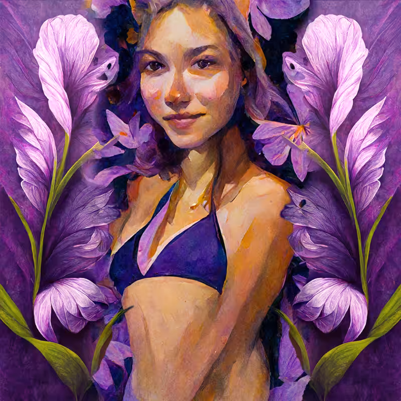 Girl and Flower #3 #4